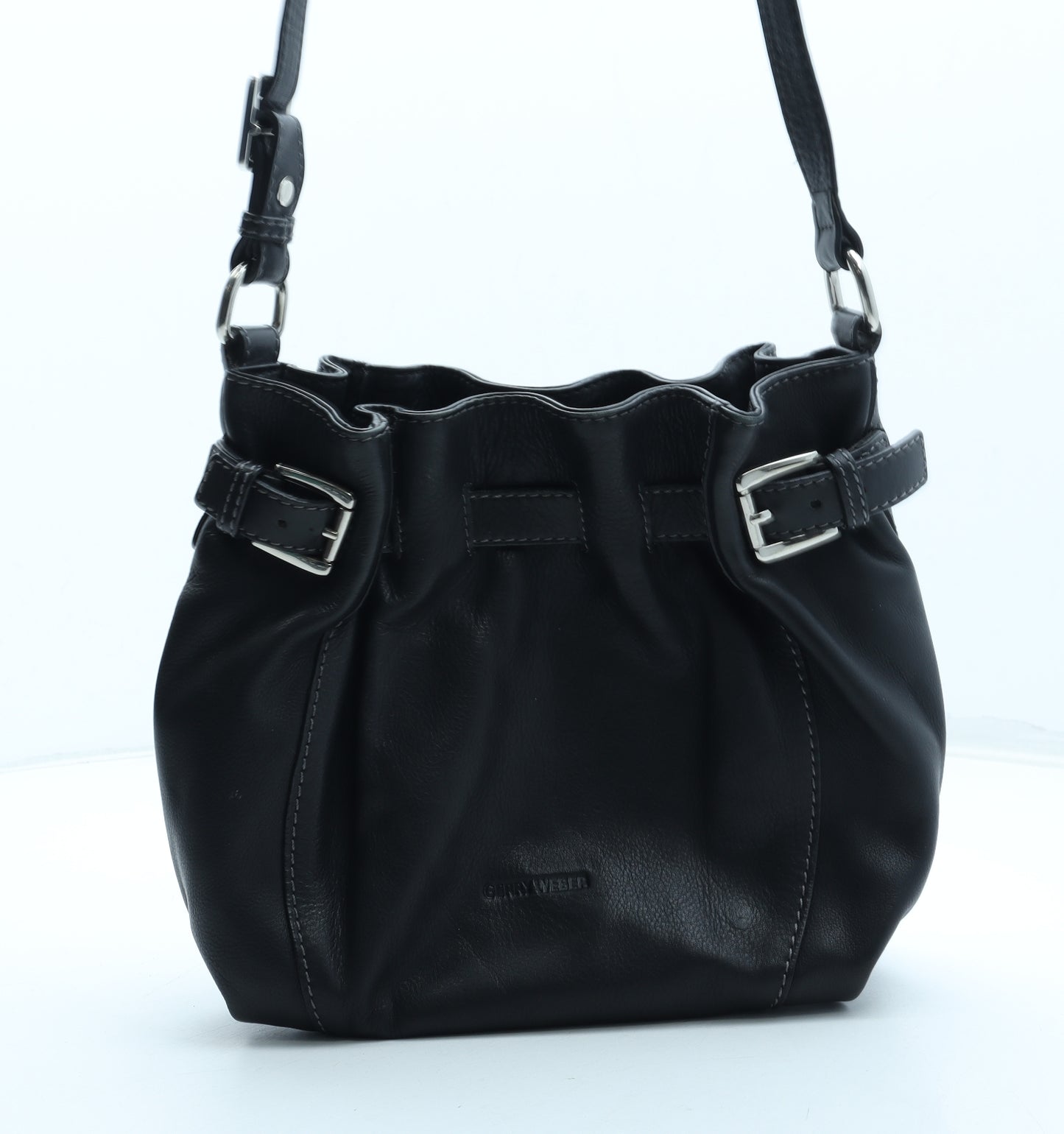 Gerry Weber Womens Black Leather Crossbody Size Medium