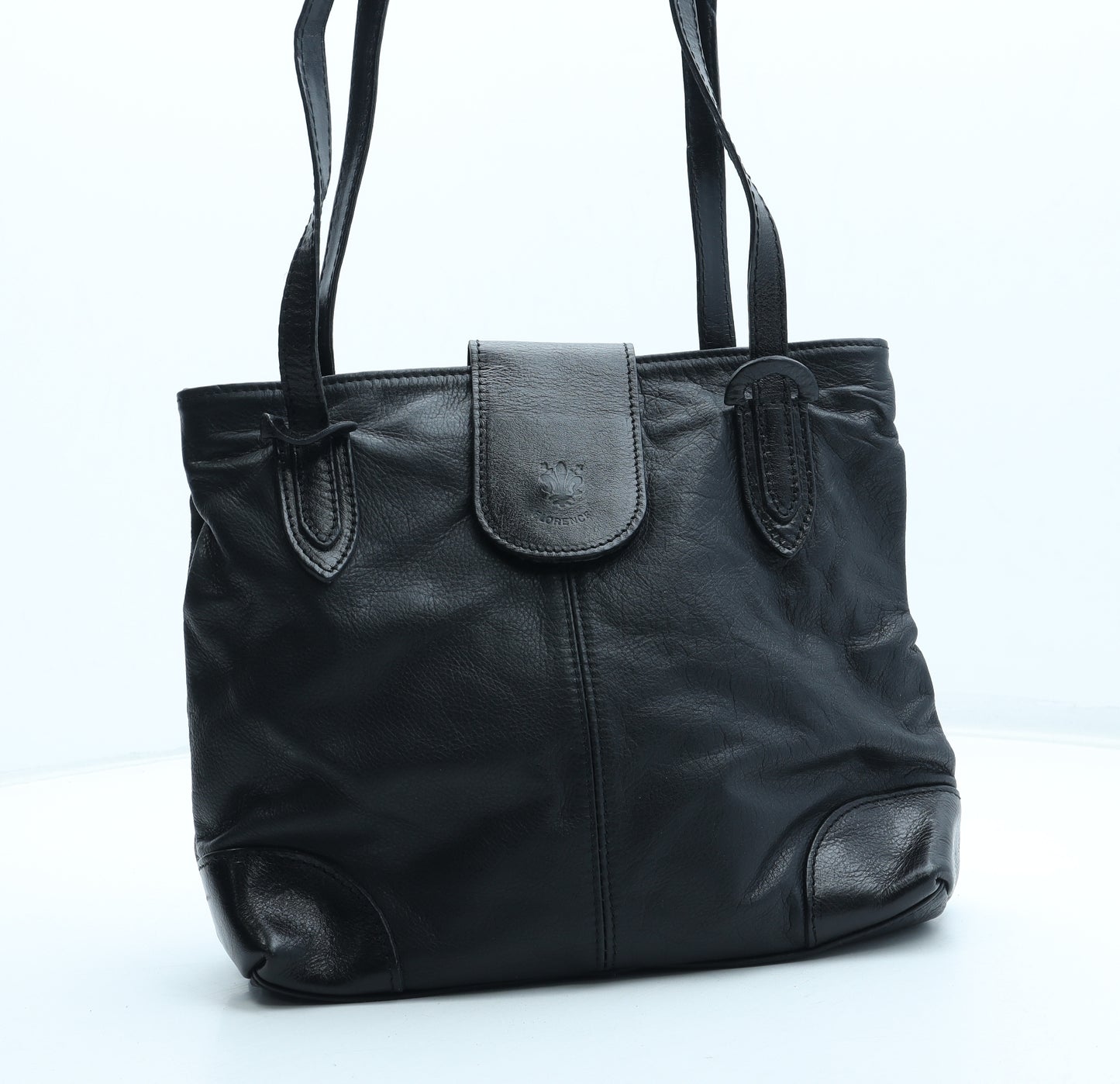 Florence Womens Black Leather Top Handle Bag Size Medium