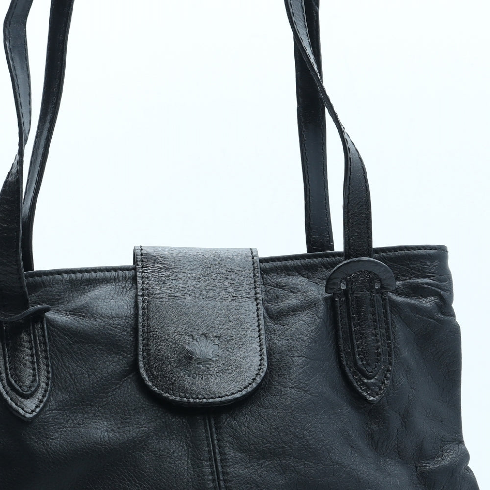 Florence Womens Black Leather Top Handle Bag Size Medium