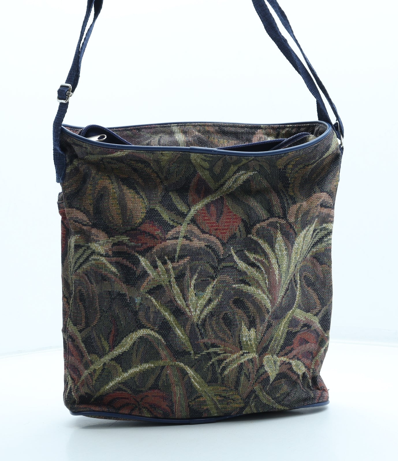 Preworn Womens Multicoloured Floral Polyester Crossbody Size Small