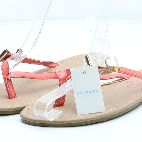 Primark Womens Pink Rubber Thong Sandal UK