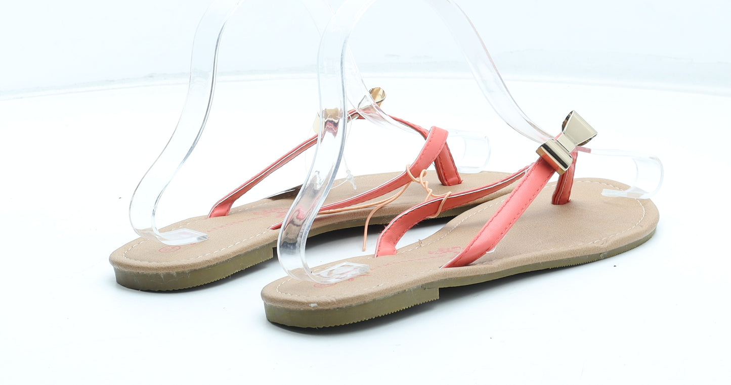 Primark Womens Pink Rubber Thong Sandal UK