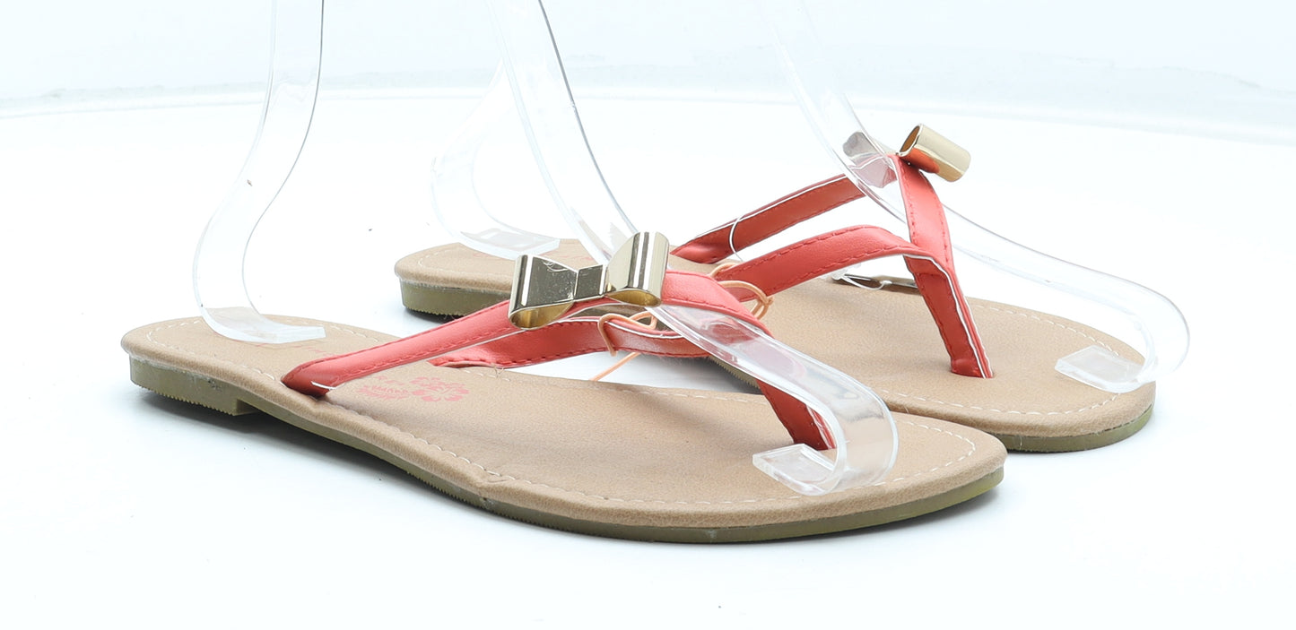 Primark Womens Pink Rubber Thong Sandal UK