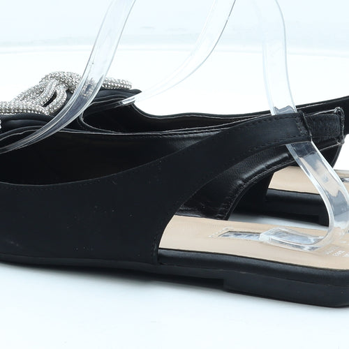 Primark Womens Black Polyester Slingback Flat UK