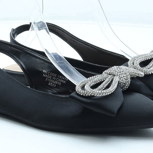 Primark Womens Black Polyester Slingback Flat UK