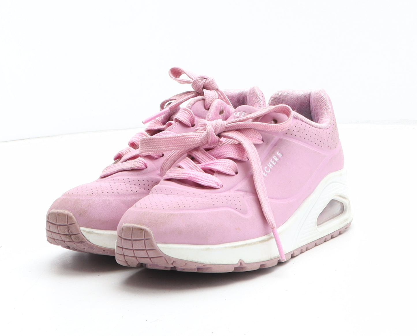 Skechers Girls Pink Synthetic Trainer UK 10.5
