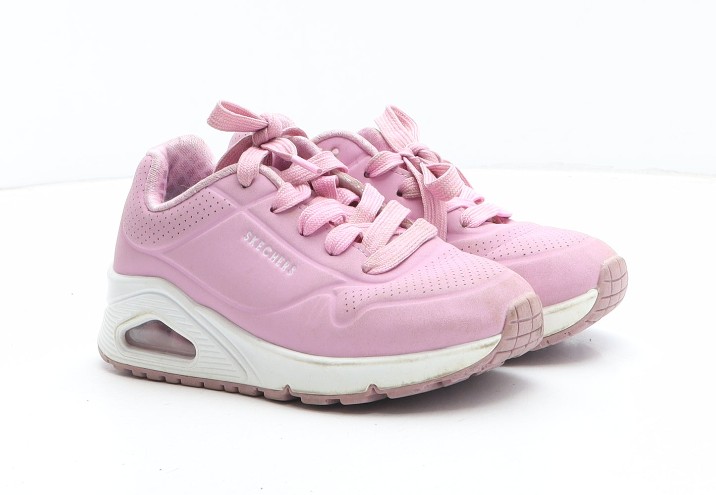 Skechers Girls Pink Synthetic Trainer UK 10.5