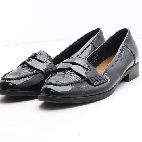 Marks and Spencer Womens Black Leather Slip On Casual UK