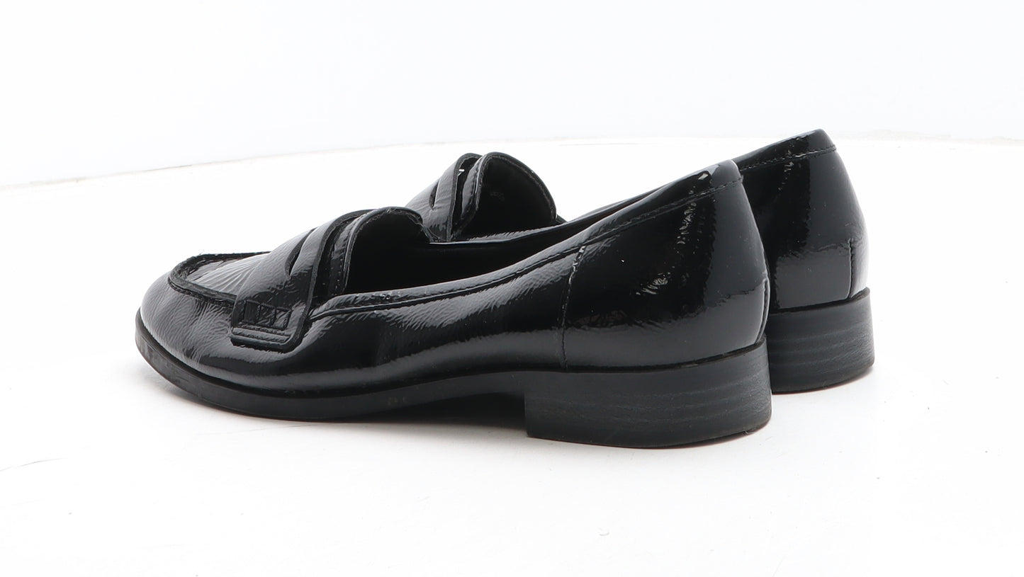 Marks and Spencer Womens Black Leather Slip On Casual UK