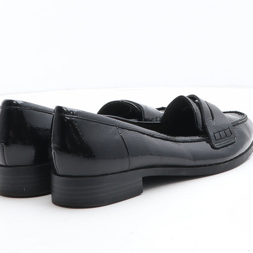 Marks and Spencer Womens Black Leather Slip On Casual UK