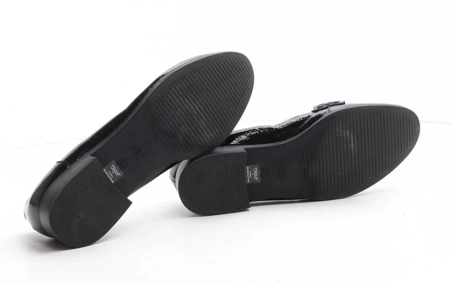 Marks and Spencer Womens Black Leather Slip On Casual UK