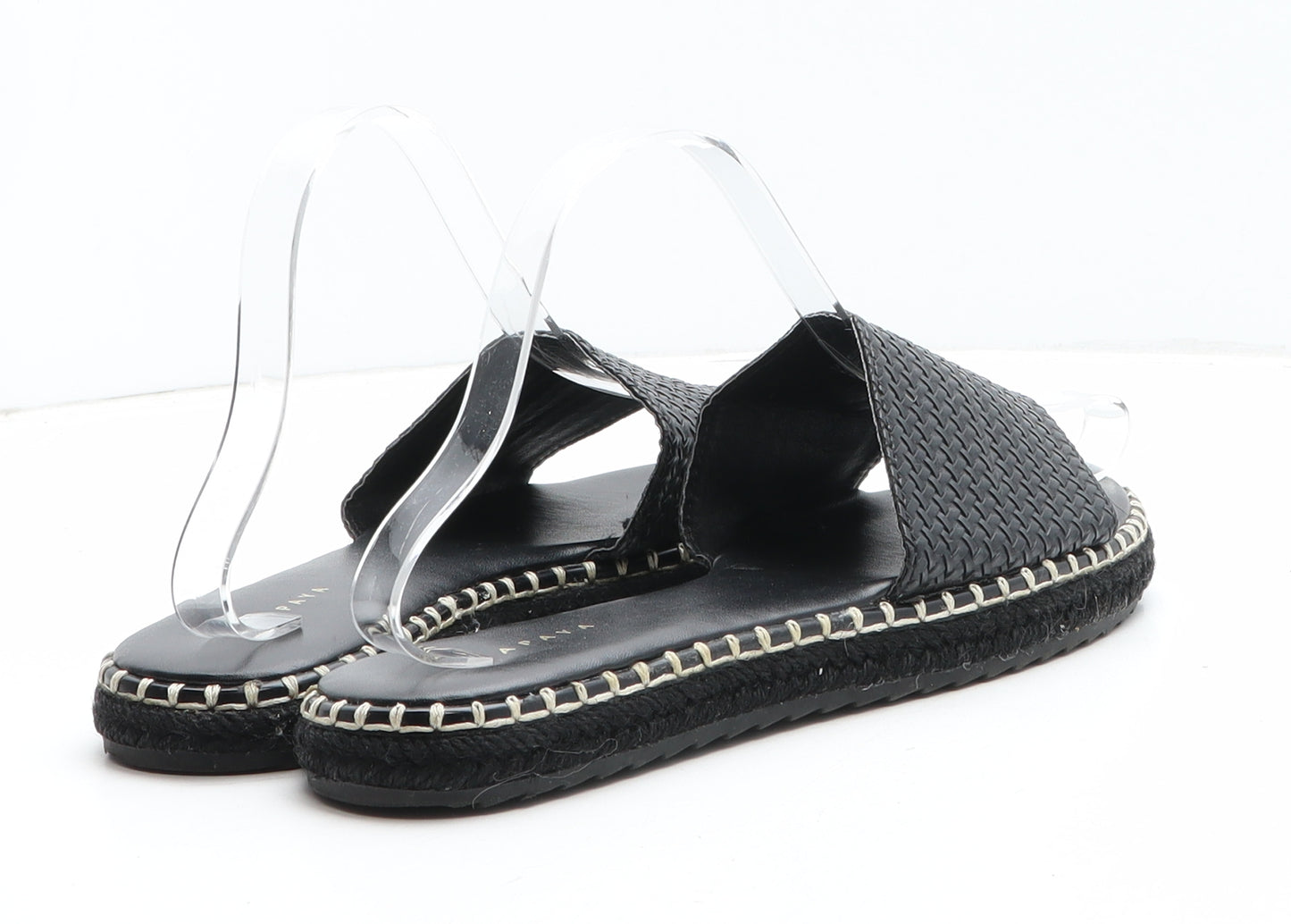 Papaya Womens Black Synthetic Slip On Sandal UK