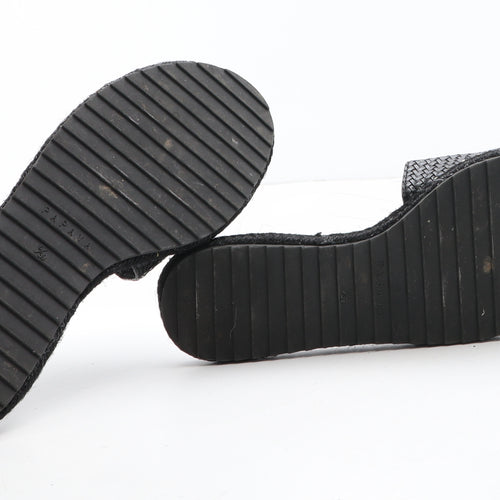 Papaya Womens Black Synthetic Slip On Sandal UK