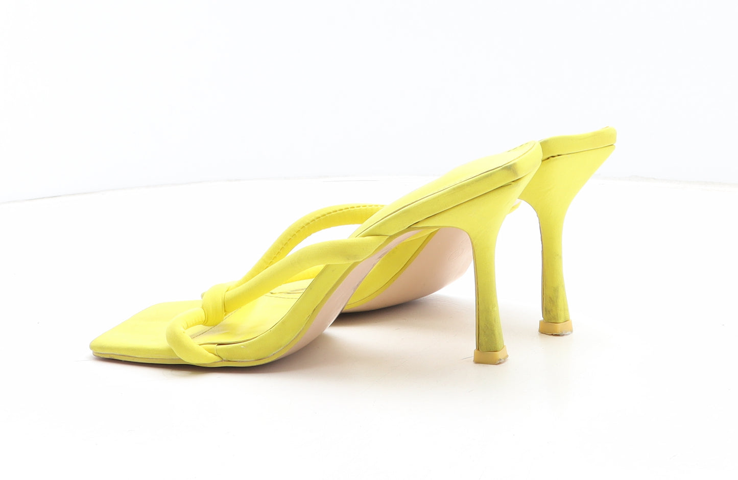 Public Desire Womens Yellow Synthetic Mule Heel UK