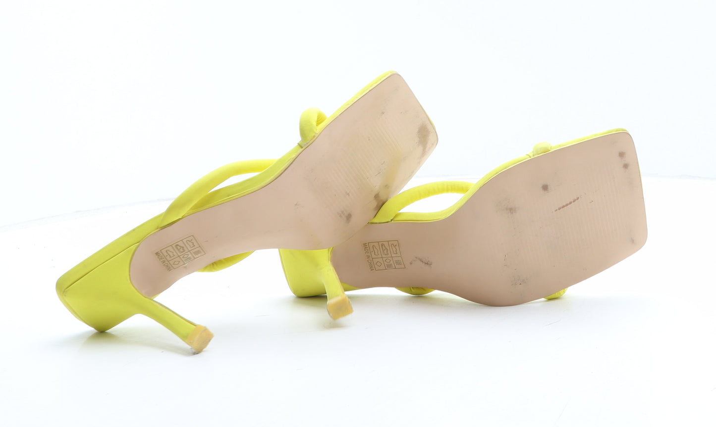 Public Desire Womens Yellow Synthetic Mule Heel UK