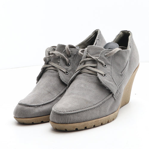 Preworn Womens Grey Synthetic Bootie Boot UK