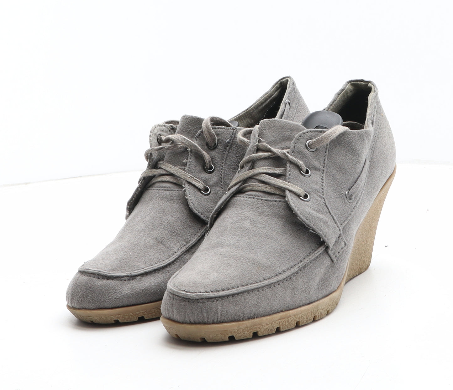 Preworn Womens Grey Synthetic Bootie Boot UK