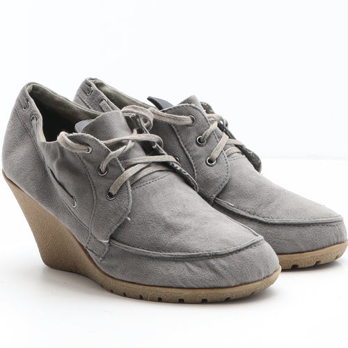 Preworn Womens Grey Synthetic Bootie Boot UK