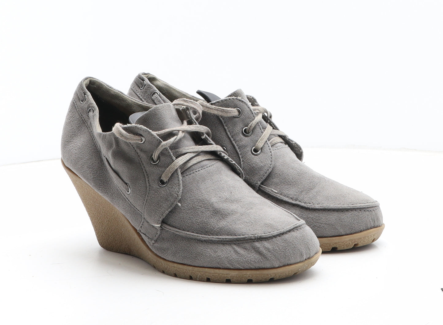 Preworn Womens Grey Synthetic Bootie Boot UK