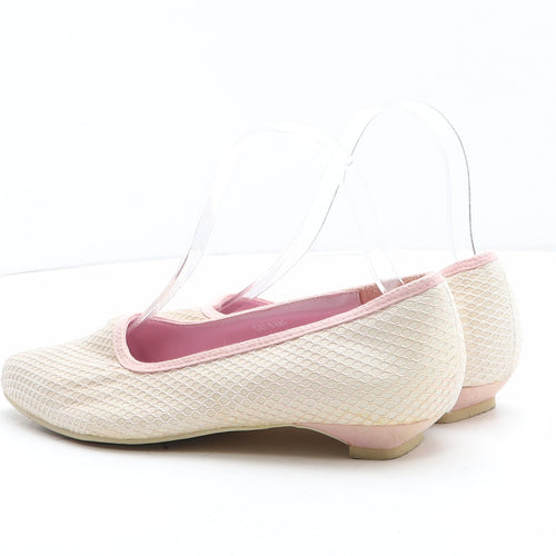 SF Womens Beige Geometric Synthetic Slip On Flat UK