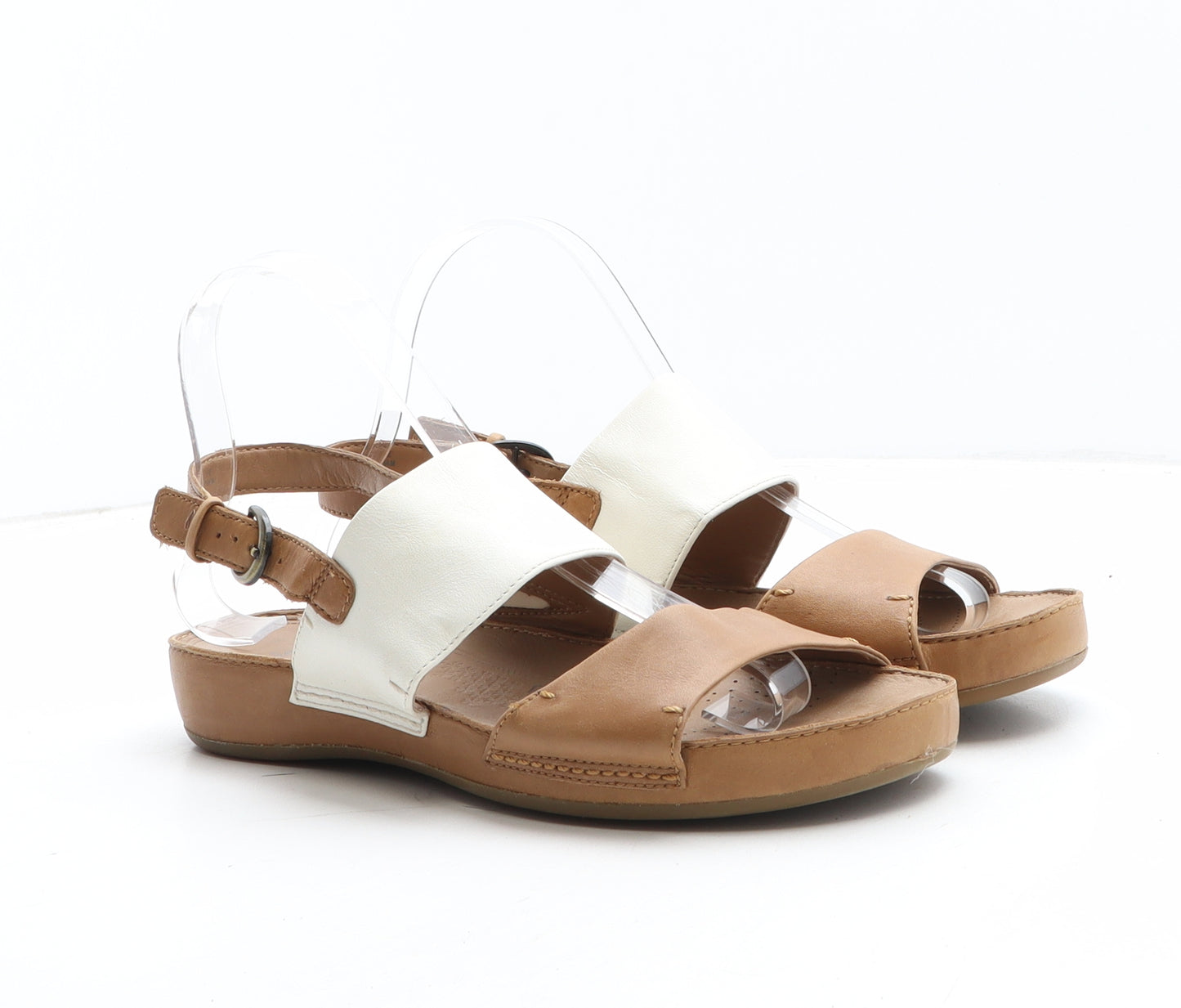 Clarks Womens Brown Colourblock Synthetic Slingback Sandal UK