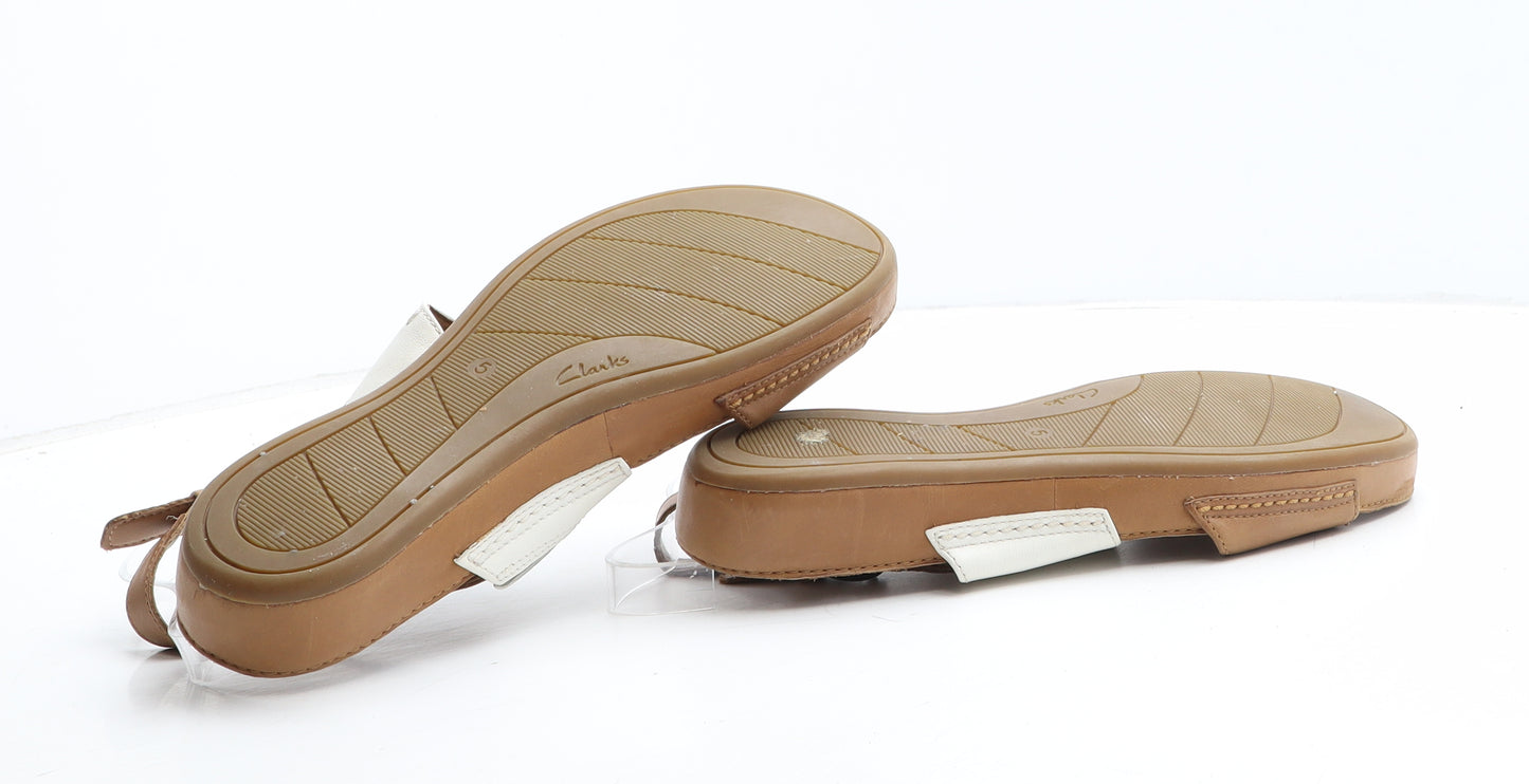 Clarks Womens Brown Colourblock Synthetic Slingback Sandal UK