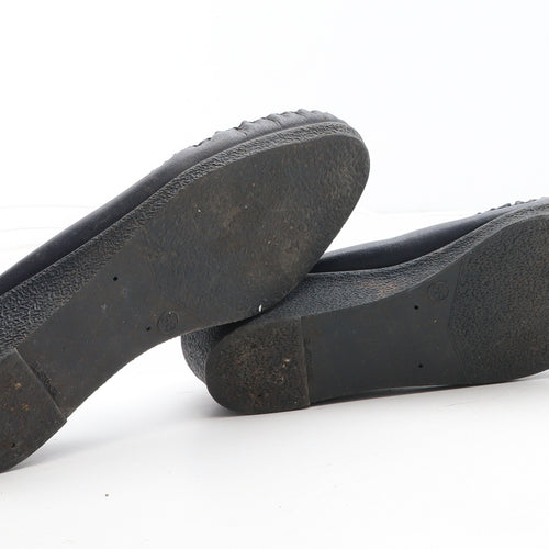 Preworn Womens Blue Leather Slip On Casual UK - UK Size Estimated 3