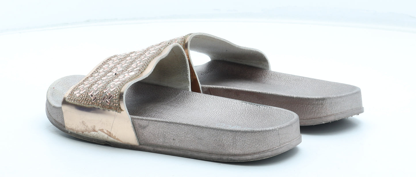 Preworn Womens Pink Rubber Slider Sandal UK