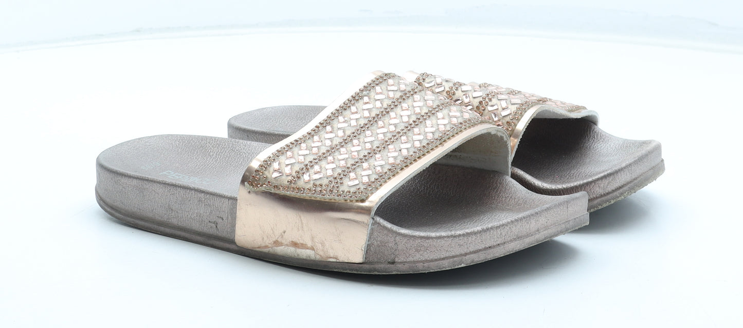 Preworn Womens Pink Rubber Slider Sandal UK