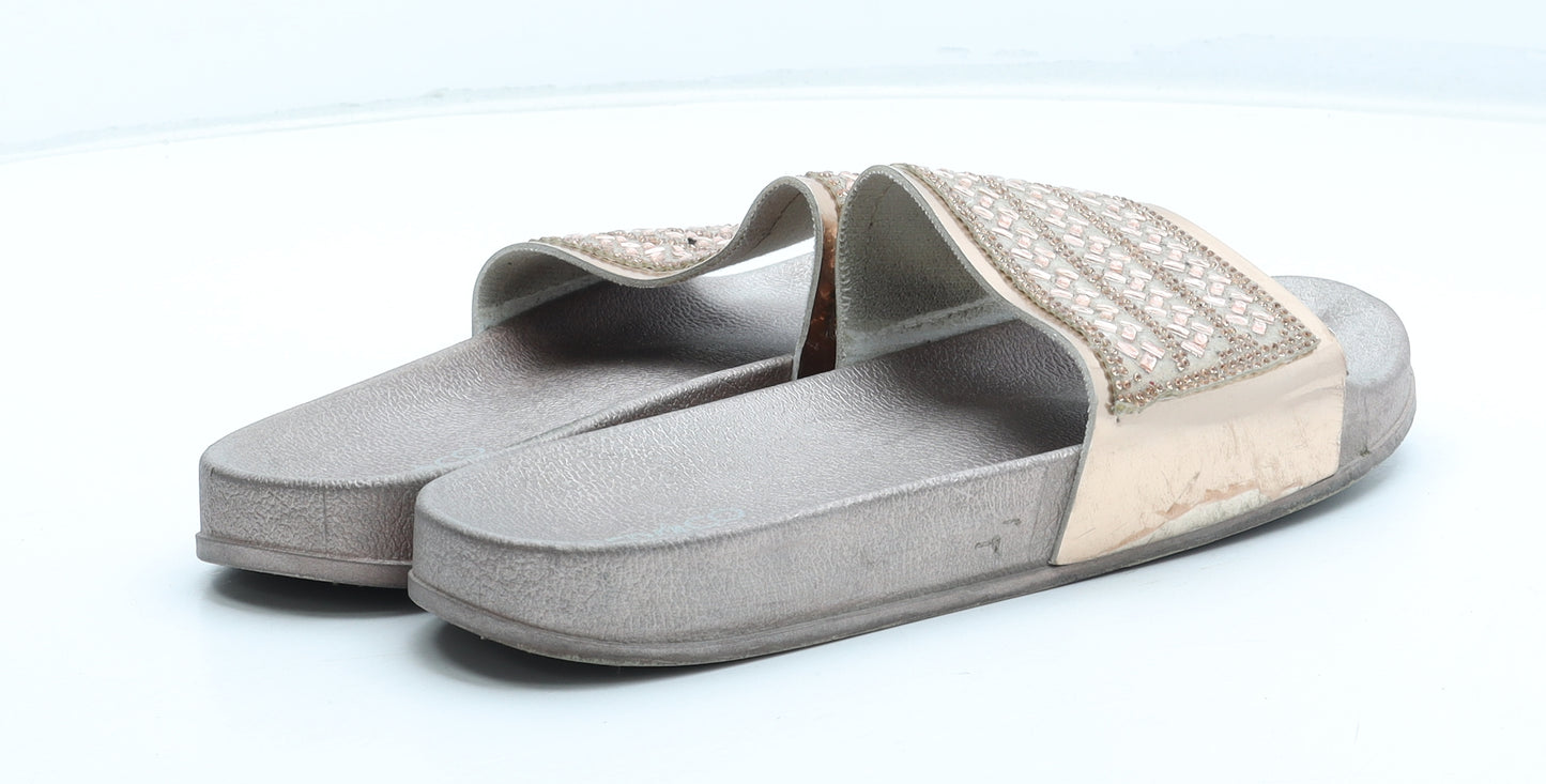 Preworn Womens Pink Rubber Slider Sandal UK