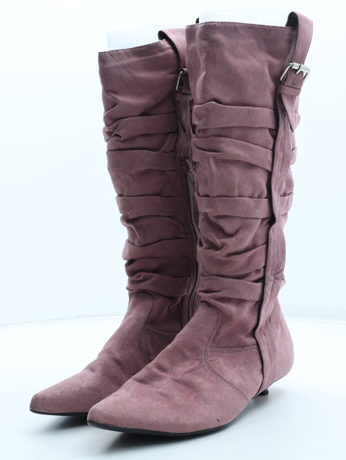 Preworn Womens Pink Polyester Bootie Boot UK