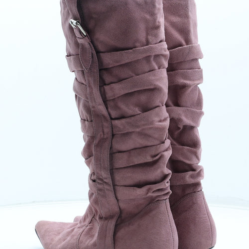 Preworn Womens Pink Polyester Bootie Boot UK