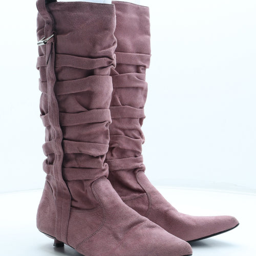 Preworn Womens Pink Polyester Bootie Boot UK