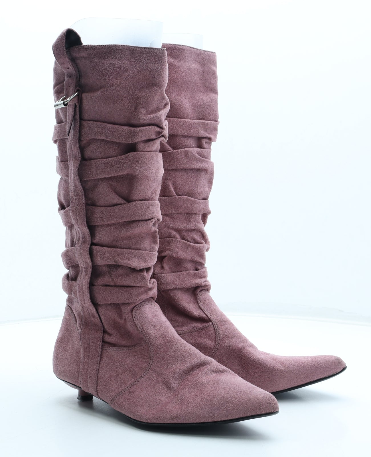 Preworn Womens Pink Polyester Bootie Boot UK