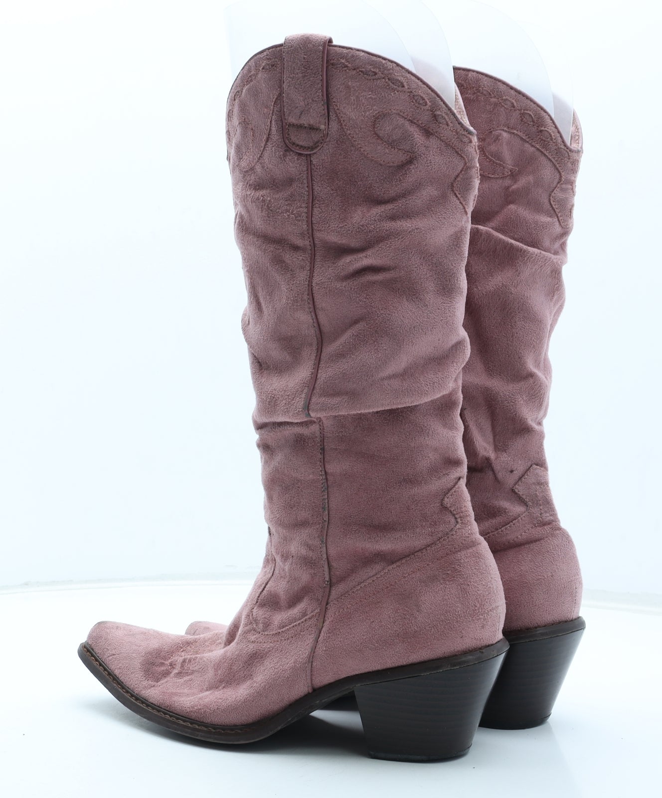 Preworn Womens Pink Leather Cowboy Boot UK