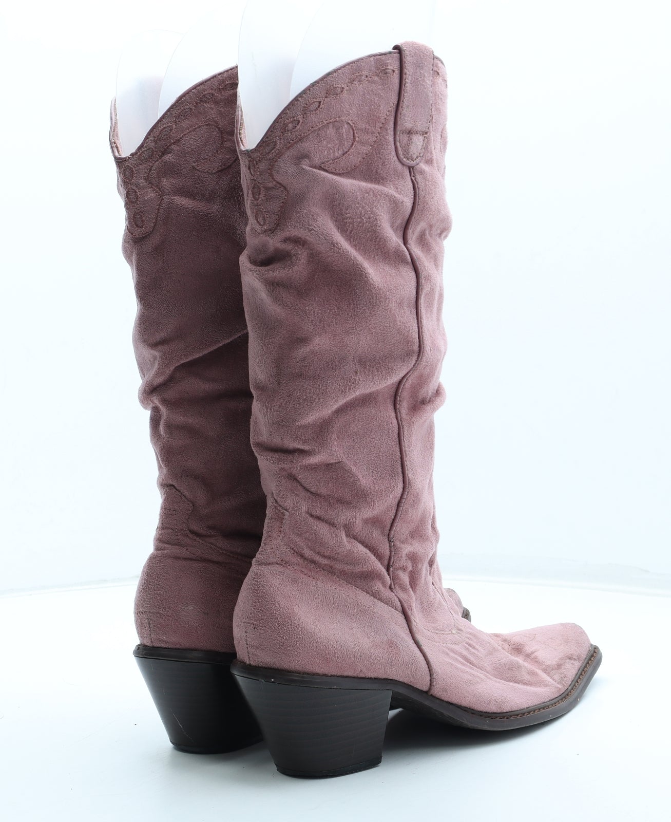 Preworn Womens Pink Leather Cowboy Boot UK