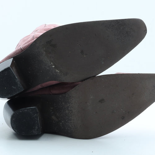 Preworn Womens Pink Leather Cowboy Boot UK
