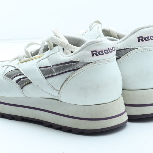 Reebok Girls White Polyester Trainer UK 4 37
