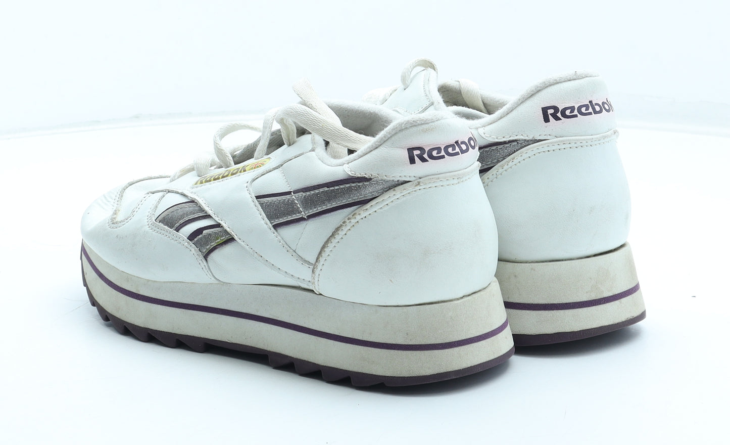 Reebok Girls White Polyester Trainer UK 4 37