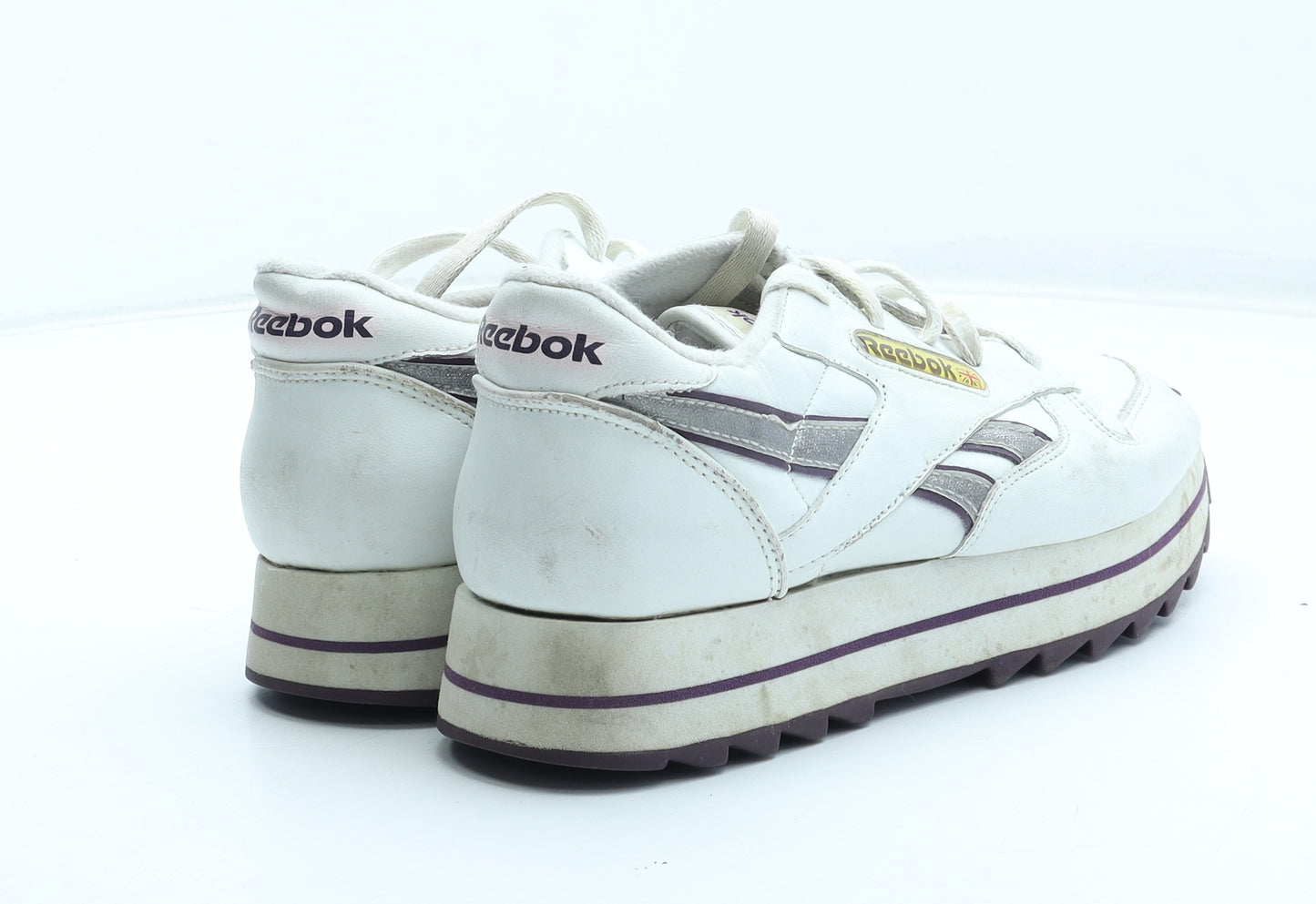 Reebok Girls White Polyester Trainer UK 4 37