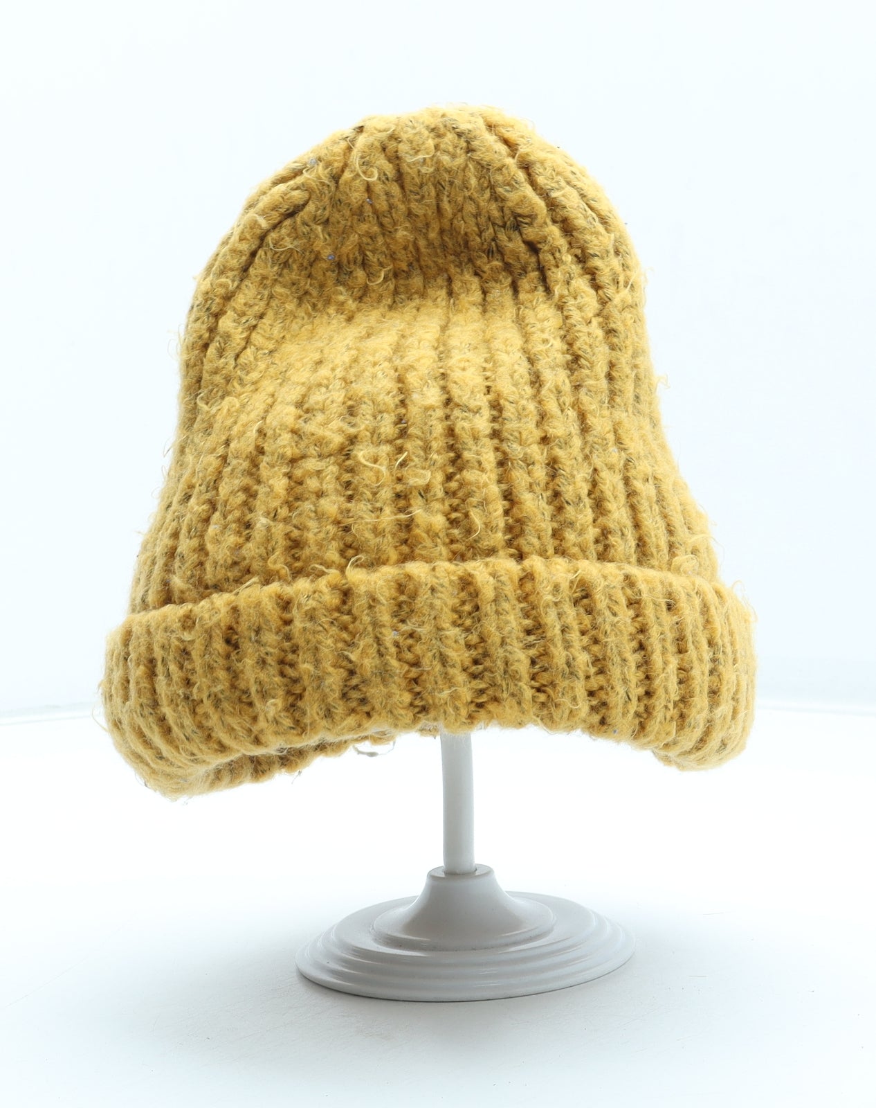 Preworn Womens Yellow Acrylic Beanie One Size