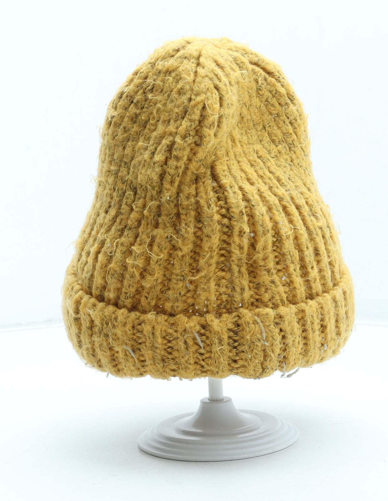 Preworn Womens Yellow Acrylic Beanie One Size