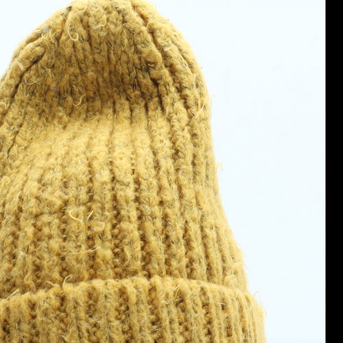 Preworn Womens Yellow Acrylic Beanie One Size