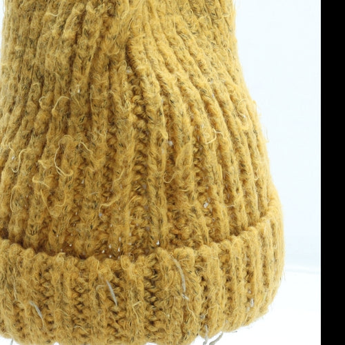 Preworn Womens Yellow Acrylic Beanie One Size