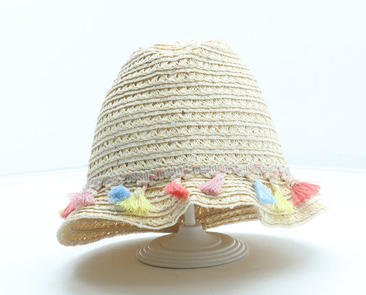TU Girls Beige Straw Sun Hat Size S - Size 10-13 Years