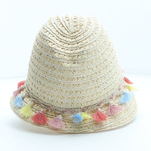 TU Girls Beige Straw Sun Hat Size S - Size 10-13 Years
