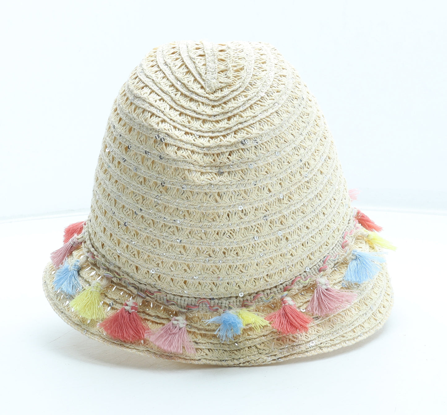 TU Girls Beige Straw Sun Hat Size S - Size 10-13 Years
