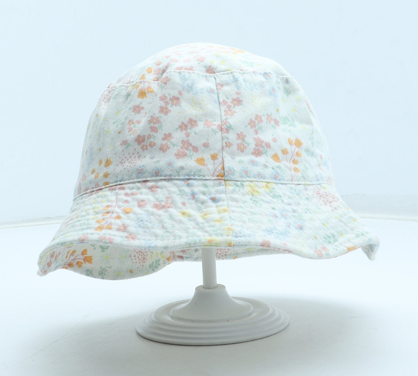 F&F Girls Multicoloured Floral Cotton Bucket Hat Size S - Size 7-10 years