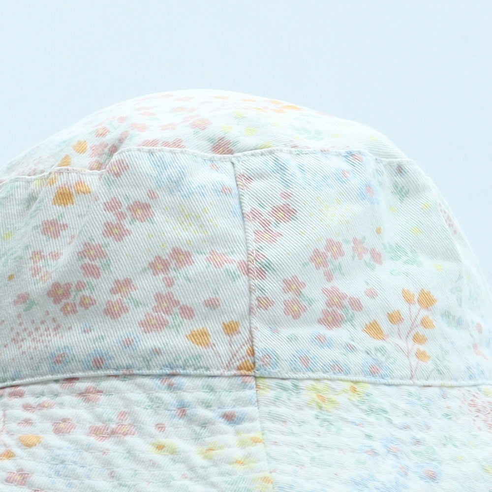 F&F Girls Multicoloured Floral Cotton Bucket Hat Size S - Size 7-10 years