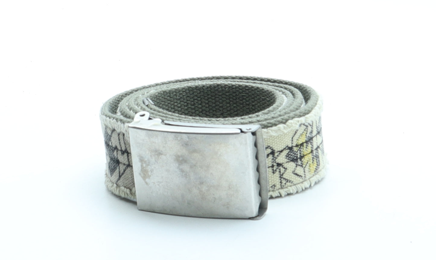 Preworn Mens Multicoloured Geometric Polyester Braided/Woven Belt Belt One Size